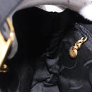 Salvatore Ferragamo Hand Bag Canvas Black Gold Auth bs36090A-18