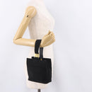 Salvatore Ferragamo Hand Bag Canvas Black Gold Auth bs36090A-21