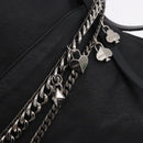 Jimmy Choo Shoulder Bag Leather Black Silver Auth bs36091A-10