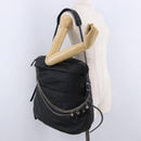 Jimmy Choo Shoulder Bag Leather Black Silver Auth bs36091A-25