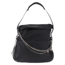 Jimmy Choo Shoulder Bag Leather Black Silver Auth bs36091A-13