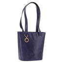 CELINE Circle Shoulder Bag Leather Purple Gold Auth bs36092A-1