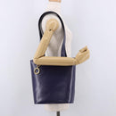 CELINE Circle Shoulder Bag Leather Purple Gold Auth bs36092A-23