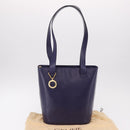 CELINE Circle Shoulder Bag Leather Purple Gold Auth bs36092A-12