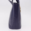 CELINE Circle Shoulder Bag Leather Purple Gold Auth bs36092A-4