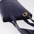 CELINE Circle Shoulder Bag Leather Purple Gold Auth bs36092A-6