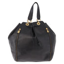 CELINE Hand Bag Leather Black Gold Auth bs36094V-13