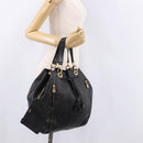 CELINE Hand Bag Leather Black Gold Auth bs36094V-23