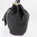 CELINE Hand Bag Leather Black Gold Auth bs36094V-3