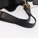 CELINE Hand Bag Leather Black Gold Auth bs36094V-7