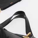 CELINE Hand Bag Leather Black Gold Auth bs36094V-14