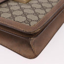 GUCCI GG Supreme Web Sherry Line Shoulder Bag PVC Beige Gold Auth bs36095-9
