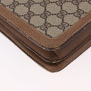 GUCCI GG Supreme Web Sherry Line Shoulder Bag PVC Beige Gold Auth bs36095-15