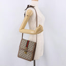 GUCCI GG Supreme Web Sherry Line Shoulder Bag PVC Beige Gold Auth bs36095-25