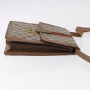 GUCCI GG Supreme Web Sherry Line Shoulder Bag PVC Beige Gold Auth bs36095-3