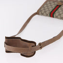 GUCCI GG Supreme Web Sherry Line Shoulder Bag PVC Beige Gold Auth bs36095-7