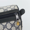 GUCCI GG Supreme Sherry Line Boston Bag PVC Navy Gold 012 3842 39 Auth bs36096-9