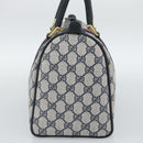 GUCCI GG Supreme Sherry Line Boston Bag PVC Navy Gold 012 3842 39 Auth bs36096-4