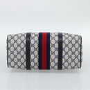 GUCCI GG Supreme Sherry Line Boston Bag PVC Navy Gold 012 3842 39 Auth bs36096-5