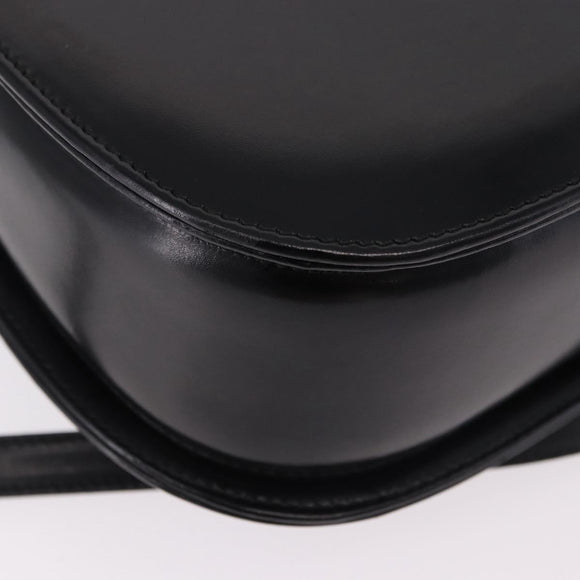 GUCCI Bamboo Hand Bag Leather 2way Black Gold 000 1364 0633 Auth bs36097V