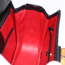 GUCCI Bamboo Hand Bag Leather 2way Black Gold 000 1364 0633 Auth bs36097V-21