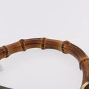 GUCCI Bamboo Hand Bag Leather 2way Black Gold 000 1364 0633 Auth bs36097V-14