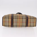 Burberrys Nova Check Tote Bag Canvas Beige Gold Auth bs36098-6