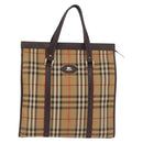 Burberrys Nova Check Tote Bag Canvas Beige Gold Auth bs36098-13