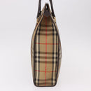 Burberrys Nova Check Tote Bag Canvas Beige Gold Auth bs36098-4