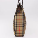 Burberrys Nova Check Tote Bag Canvas Beige Gold Auth bs36098-5