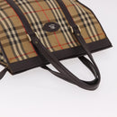 Burberrys Nova Check Tote Bag Canvas Beige Gold Auth bs36098-7