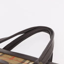 Burberrys Nova Check Tote Bag Canvas Beige Gold Auth bs36098-9