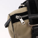 SAINT LAURENT Hand Bag Canvas Beige Silver Auth bs36099A-10