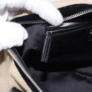 SAINT LAURENT Hand Bag Canvas Beige Silver Auth bs36099A-20