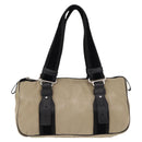 SAINT LAURENT Hand Bag Canvas Beige Silver Auth bs36099A-13