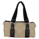 SAINT LAURENT Hand Bag Canvas Beige Silver Auth bs36099A-2