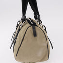 SAINT LAURENT Hand Bag Canvas Beige Silver Auth bs36099A-3