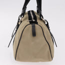 SAINT LAURENT Hand Bag Canvas Beige Silver Auth bs36099A-4