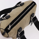 SAINT LAURENT Hand Bag Canvas Beige Silver Auth bs36099A-6