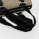 SAINT LAURENT Hand Bag Canvas Beige Silver Auth bs36099A-7