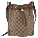 GUCCI GG Supreme Web Sherry Line Bag PVC Beige Gold 164 02 034 Auth bs36100-13