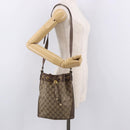 GUCCI GG Supreme Web Sherry Line Bag PVC Beige Gold 164 02 034 Auth bs36100-22