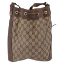 GUCCI GG Supreme Web Sherry Line Bag PVC Beige Gold 164 02 034 Auth bs36100-2