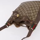 GUCCI GG Supreme Web Sherry Line Bag PVC Beige Gold 164 02 034 Auth bs36100-6