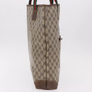 GUCCI GG Supreme Web Sherry Line Tote Bag PVC Leather Beige Auth bs36101-5
