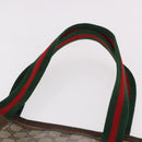 GUCCI GG Supreme Web Sherry Line Tote Bag PVC Leather Beige Auth bs36101-14