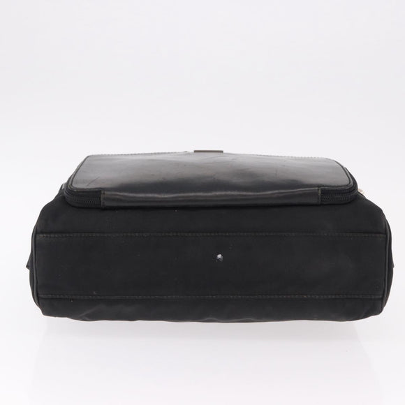 GUCCI Hand Bag Canvas Black Silver Auth bs36102