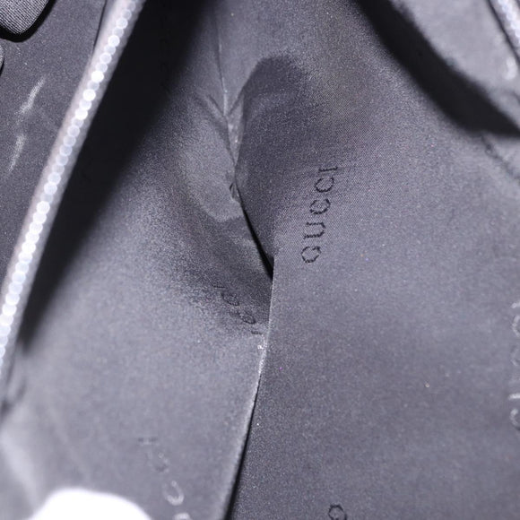 GUCCI Hand Bag Canvas Black Silver Auth bs36102