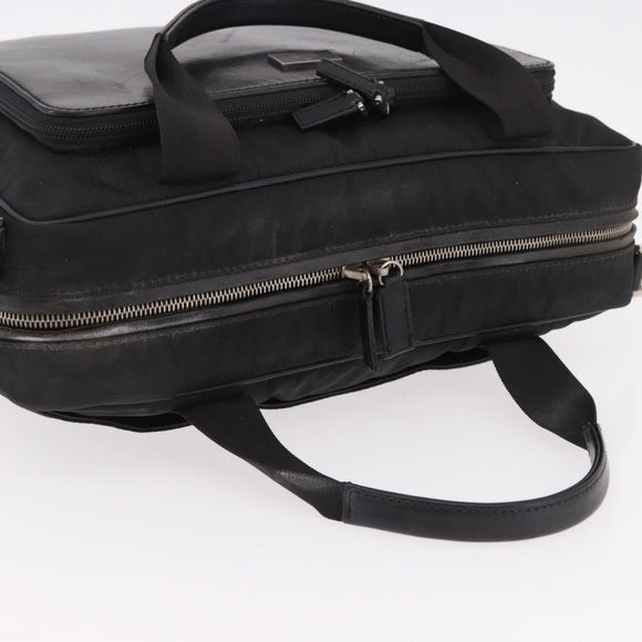 GUCCI Hand Bag Canvas Black Silver Auth bs36102