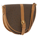 SAINT LAURENT Shoulder Bag PVC Canvas Beige Gold Auth bs36115-1